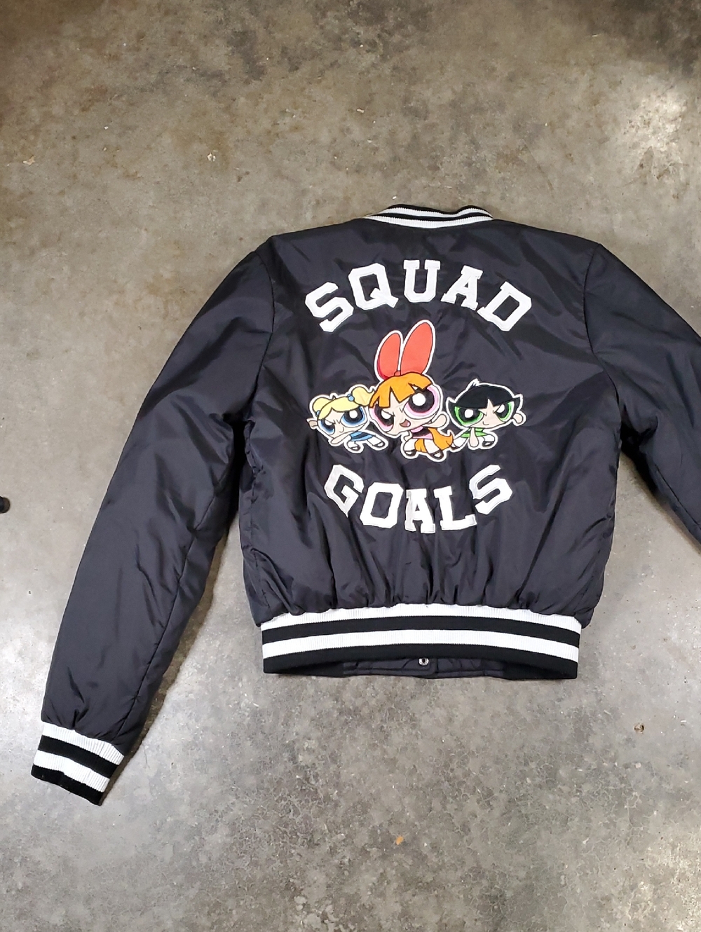 Cartoon Network Powerpuff Girls Women Bomber Jacket Small Squad Goals Hot Topic